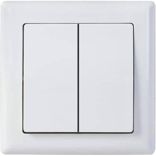 Mutlusan Daria 2-fach Schalter Ein-/Ausschalter Unterputz Weiss, Taster + Schalter, Weiss