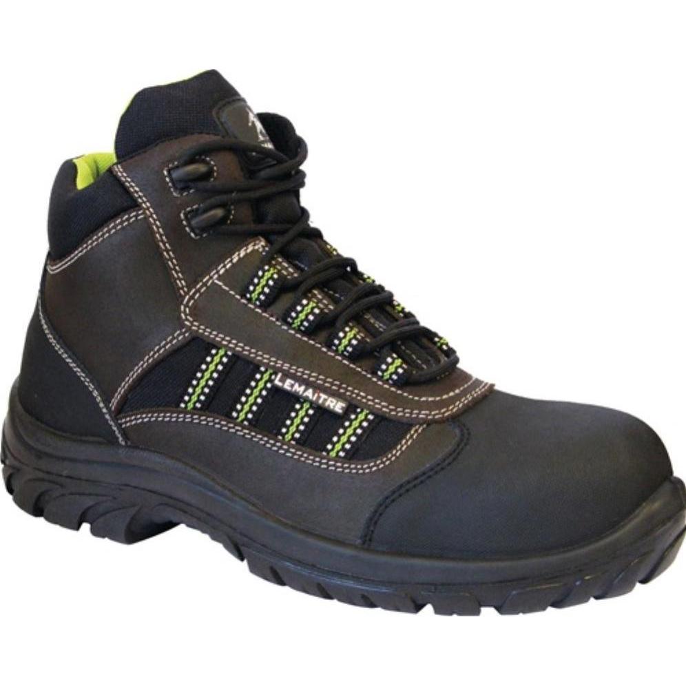 Lemaitre, Sicherheitsschuhe, Sicherheitsstiefel Danube Grösse 46 schwarz/braun S3 SRC EN ISO 20345 Leder/Textileinsätze ...