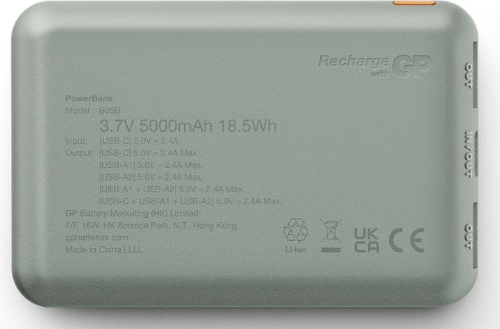 Actual product image GP Batteries GP PowerBank B+ Series 5000 mAh moss green (5000 mAh)