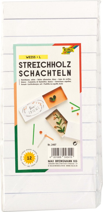 Immagine prodotto Folia Scatole di fiammiferi "groá", vuote, bianche