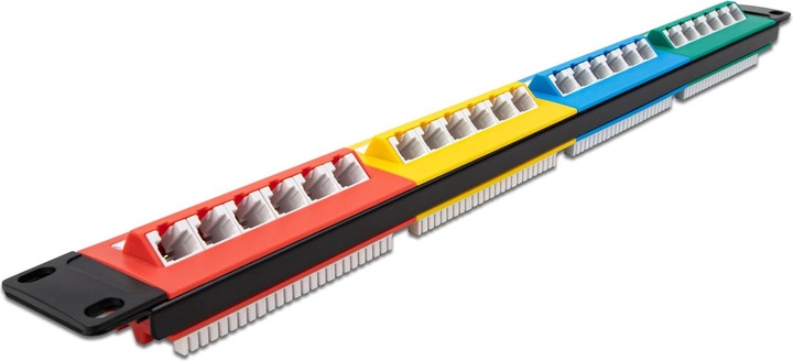 Produktbild Delock Patchpanel 19 24 Port Cat.5e, 1HE, farbig