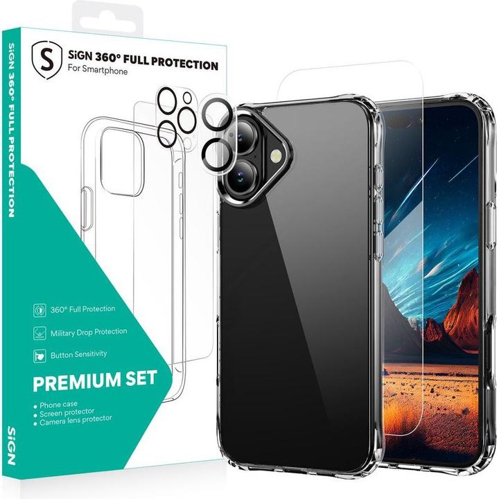 SIGN 360 compleet beschermingspakket voor iPhone 16 Plus (Apple iPhone 16 Plus)