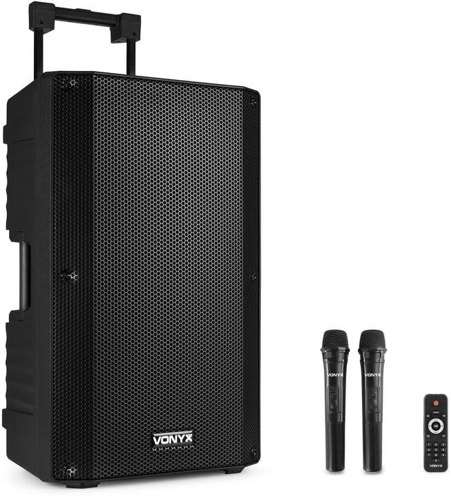 Actual product image speaker - Vonyx VSA700 - Trolley speaker met Bluetooth en 2 draadloze microfoons - 1000W (Active)