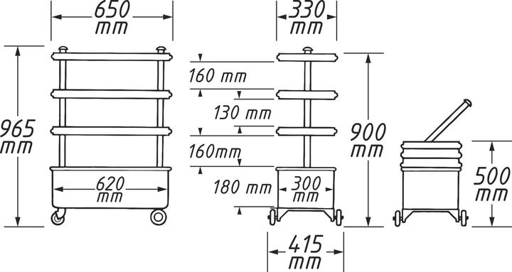 Productafbeelding HAZET 166N GEREEDSCHAPSTROLLIJN Afmetingen: (B x H x (1x)