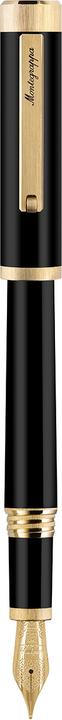 Actual product image Montegrappa Iszei24y mg fountain pen, zero yellow gold, 14k F nib (Black, Gold, 1x)