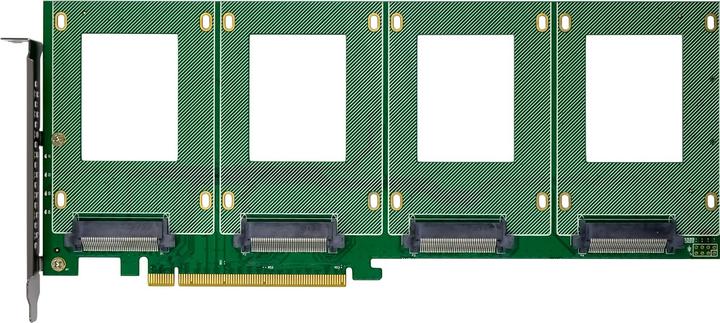 Produktbild InLine PCIe Karte zu 4x intern U.2 NVMe SFF-8639 – Bifurcation