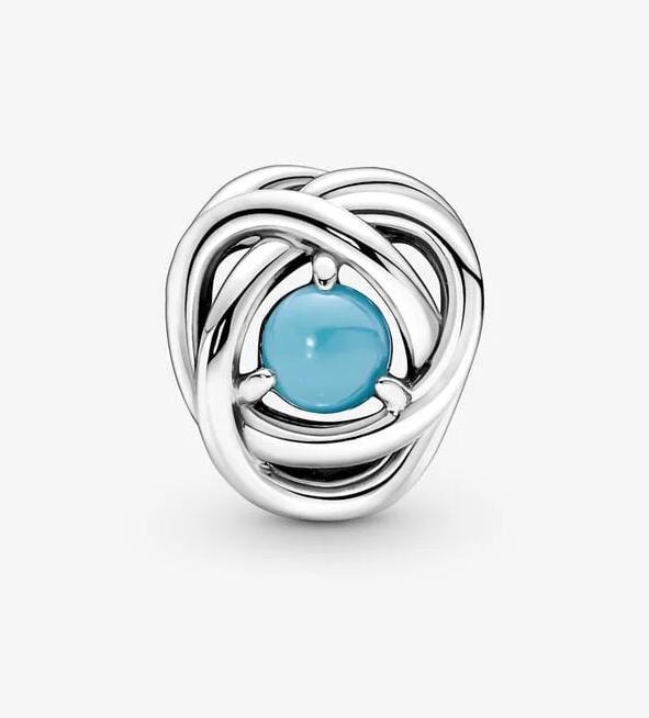 Image du produit Pandora Décembre Pierre de naissance Turquoise Cercle d'éternité Charm (Argent 925)