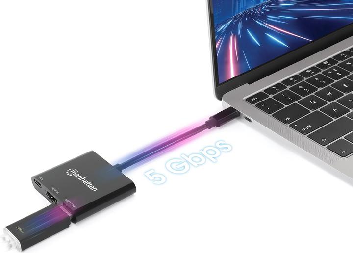 Produktbild Manhattan USB-C auf HDMI 3-in-1 Docking-Konverter mit Power Delivery (USB-C, 3 Ports)