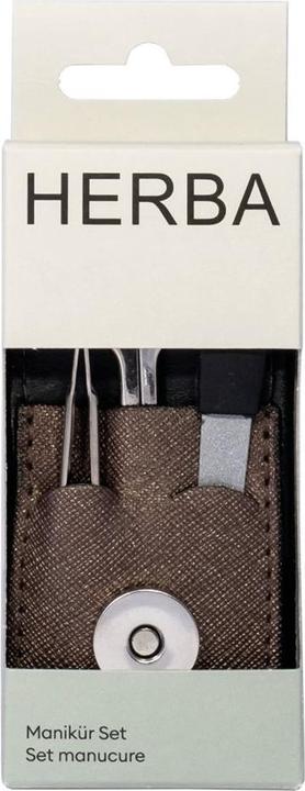 Immagine prodotto Herba Set manicure 3 pezzi nichelato in astuccio, marrone