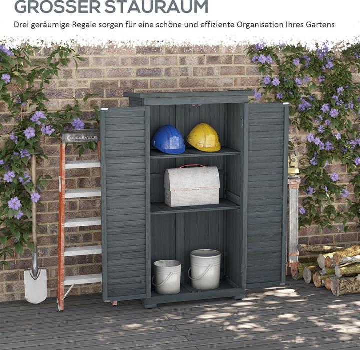 Produktbild Outsunny Gartenschrank mit Lamellentüren