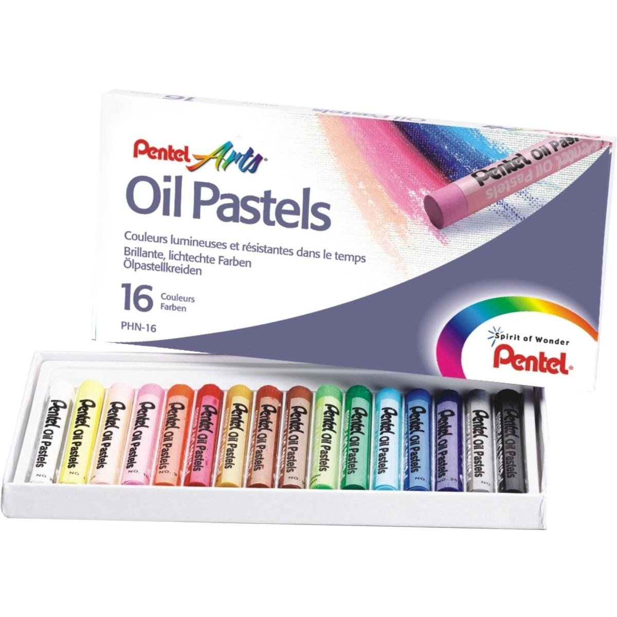 Pentel, Malstifte, Oelpastell PHN 16er (Mehrfarbig, 16 x)