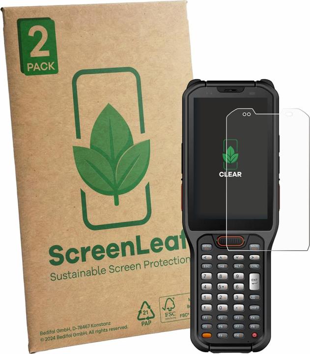 Produktbild ScreenLeaf Schutzfolie für Urovo RT40S nachhaltiger Displayschutz Display Schutz Folie Klar Transparent