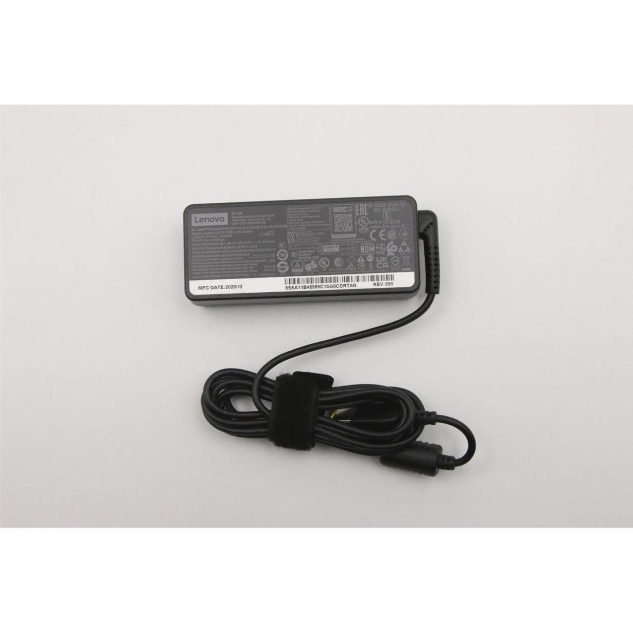 Lenovo CRU,AC ADAPTER,Rectangle 65W (65 W), Notebook Netzteil, Schwarz