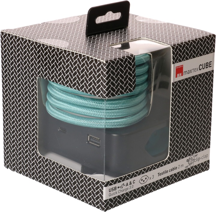 Immagine prodotto Max Hauri Cubo maxTEX (5 x, Tipo 13, USB-C, USB-A, 2 m)