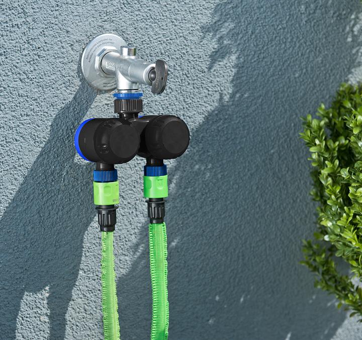 Actual product image Royal Gardineer 2-way water manifold with mechanical watering timer (Water timer)
