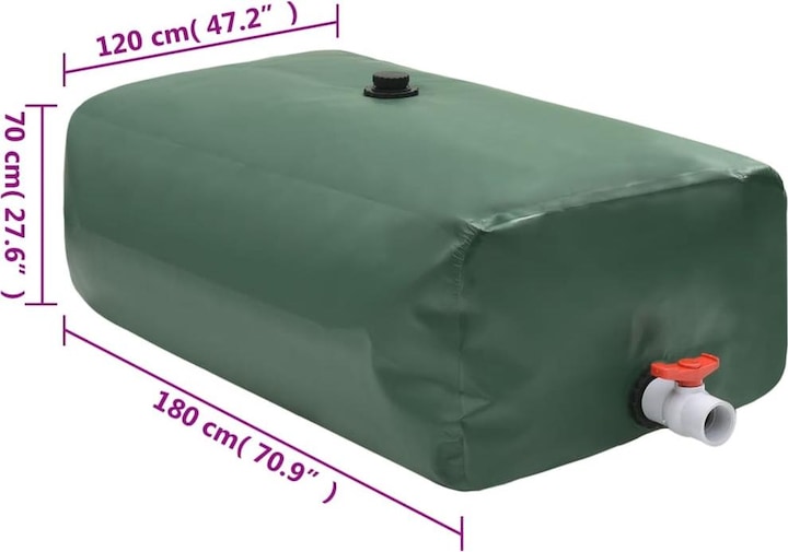 Produktbild VidaXL Wassertank mit Wasserhahn Faltbar 1500 L PVC (1500 l)