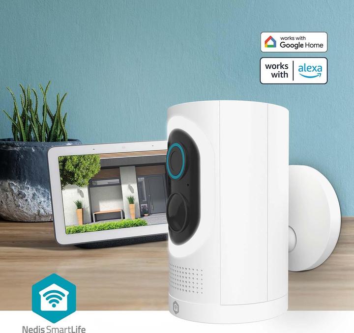 Image du produit Nedis SmartLife Aussenkamera | Wi-Fi | Spotlight | 3MP Full HD 1296p | IP65 | Max. Batterie-Lebensdau (2304 x 1296 Pixels)
