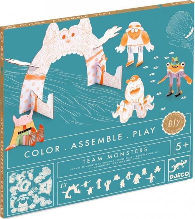 Actual product image Djeco 3D building & colouring set Monster (small)