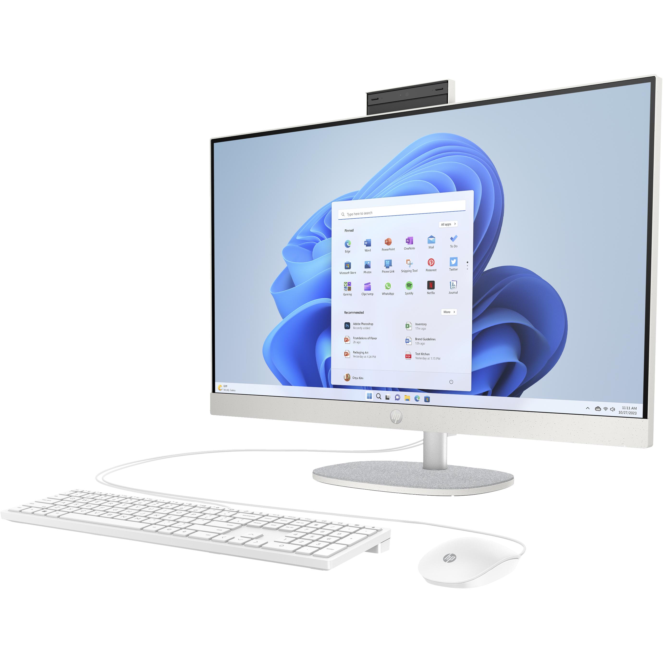 HP 27-cr0007ng (AMD Ryzen 5 7520U, 16 GB, 512 GB), PC, Weiss