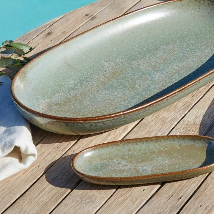 Produktbild Loberon Servierplatte 3er Set Biarré türkis/braun