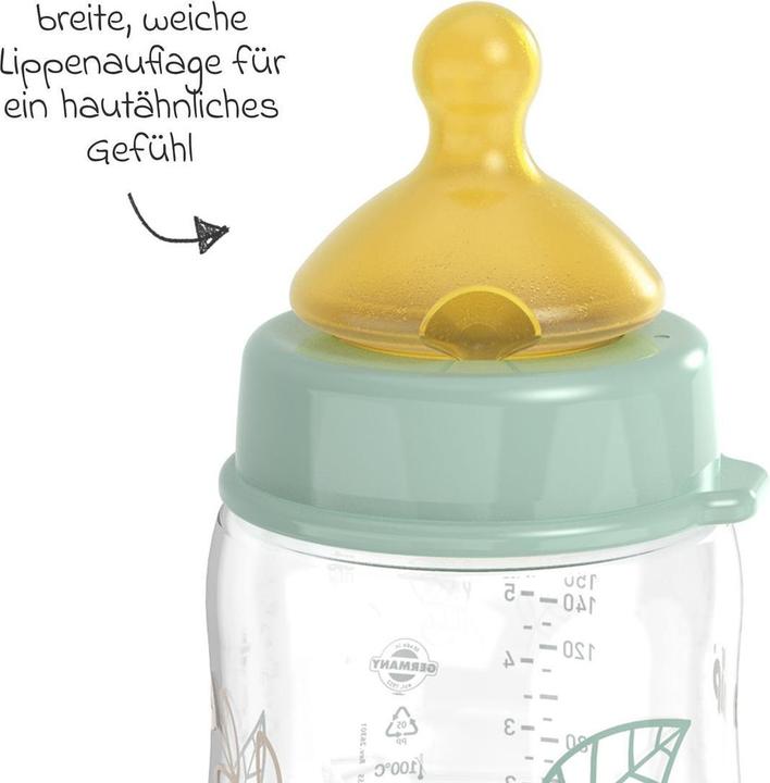 Produktbild NIP Babyflaschen PP-Flasche Cherry Green 150 ml + Latex-Trinksauger (150 ml)