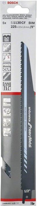 Image du produit Bosch Professional Zubehör Feuille PRO Thick Metal Demolition S1130CF, 1,6 x 22 x 225 mm, 5 pcs.
