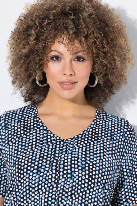 Image du produit Ulla Popken T-shirt, jolis plis creux, coupe évasée, col V, manches courtes (50, 52)