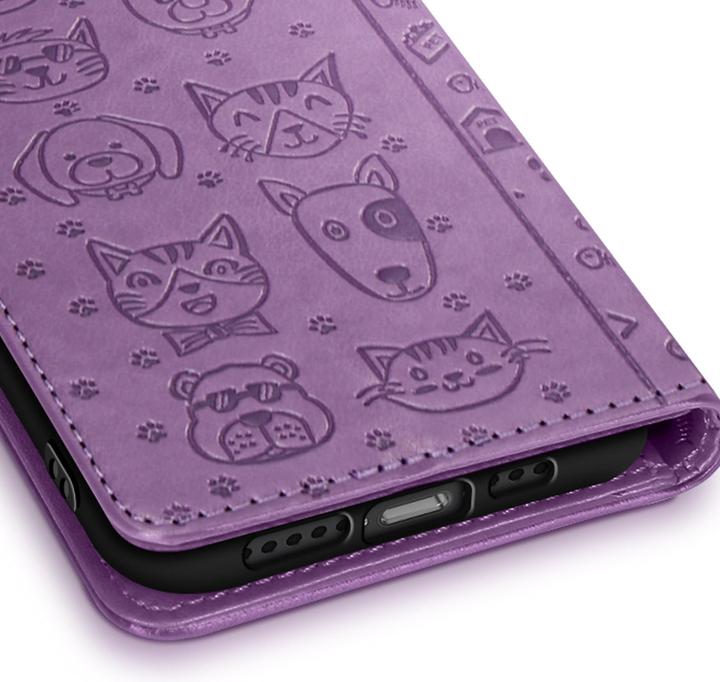Image du produit Avizar Klapphülle für iPhone 16e Design Katze und Hund Portemonnaie (Apple iPhone 16e)