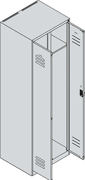 Actual product image C+P Black and white locker Classic PLUS (60 cm, 185 cm)
