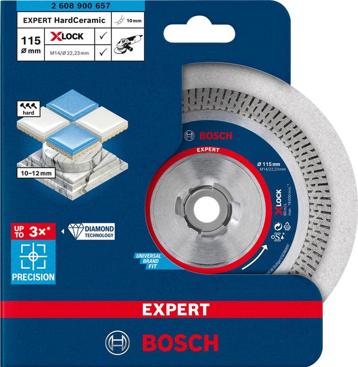 Produktbild Bosch Professional Zubehör EXPERT HardCeramic X-LOCK Diamanttrennscheiben, 115 x 22.23 x 1.4 x 10 mm