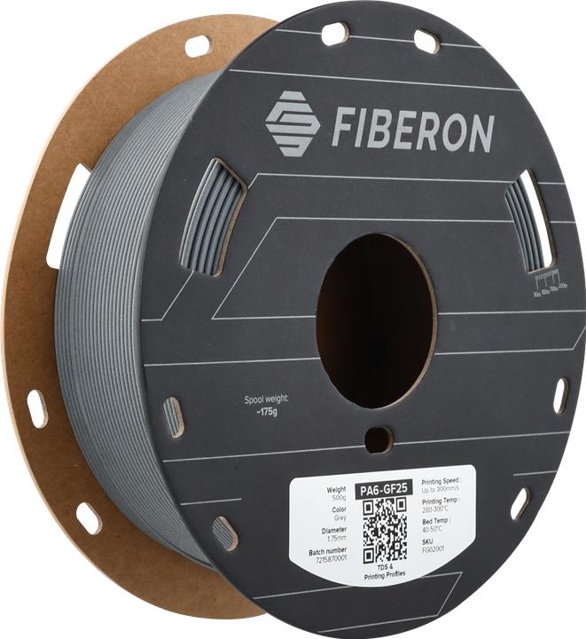 Actual product image Polymaker Fiberon™ PA6-GF25 (Nylon, 1.75 mm, 500 g, Grey)