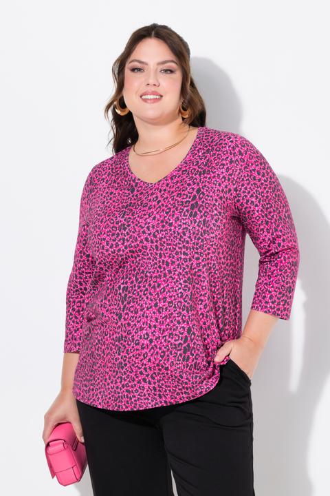 Produktbild Ulla Popken Longshirt, A-Linie, V-Ausschnitt, 3/4-Arm (68)