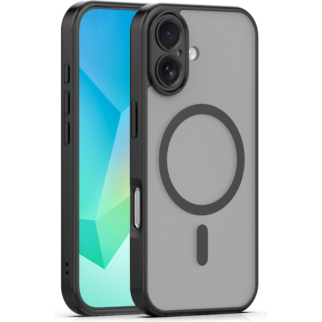 OEM Mag Matt case for iPhone 17 6,3" black (Apple iPhone 17), Cover smartphone, Nero