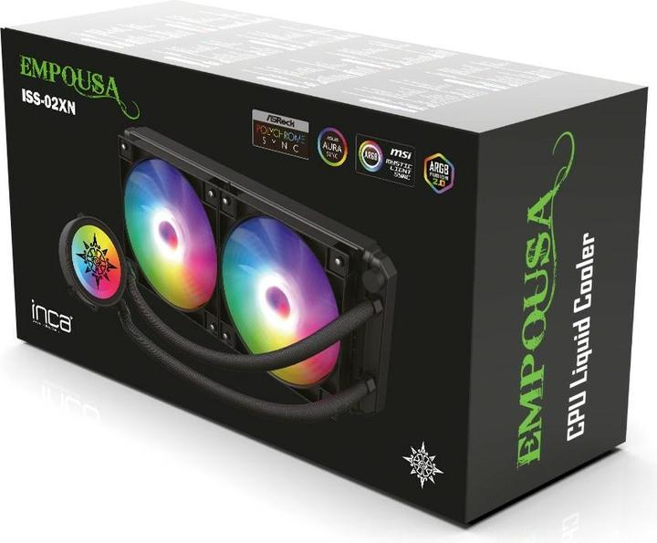Actual product image Inca ISS-02XN CPU LIQUID cooler PWM fan
