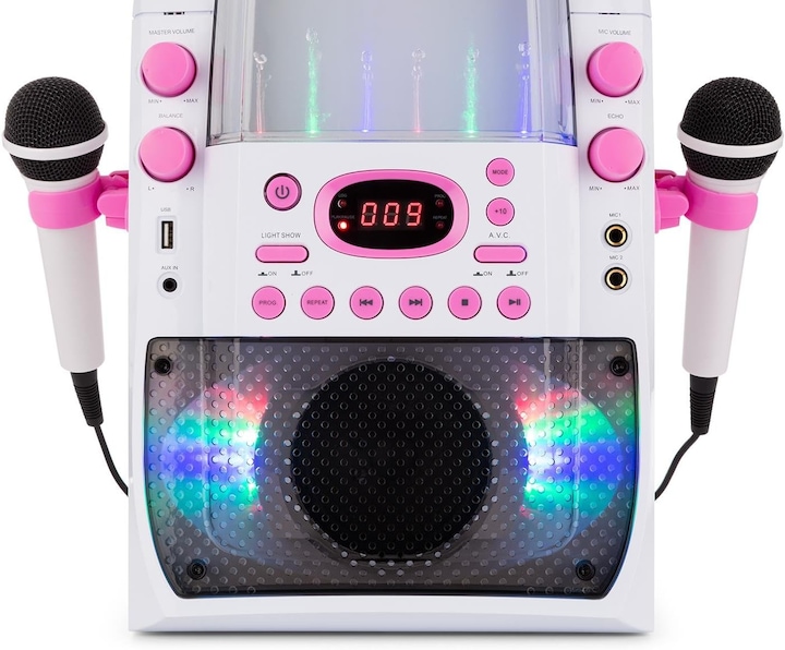 Produktbild Auna Kara Liquida BT Karaoke Anlag, Weiss/Pink (Netzbetrieb)