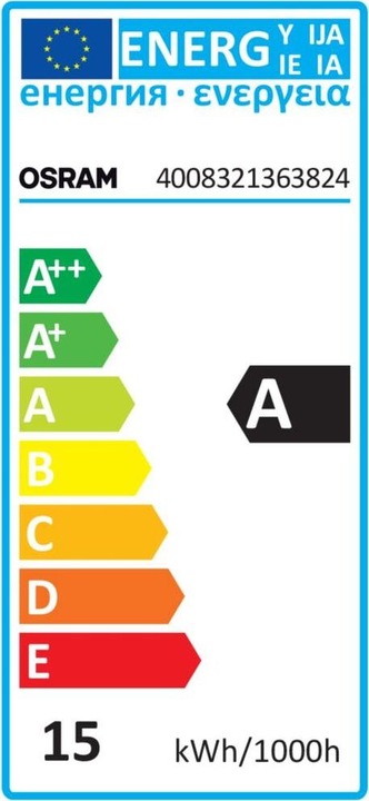 Label énergétique Osram Duluxstar (E27, 15 W, 900 lm, 1 x, A)