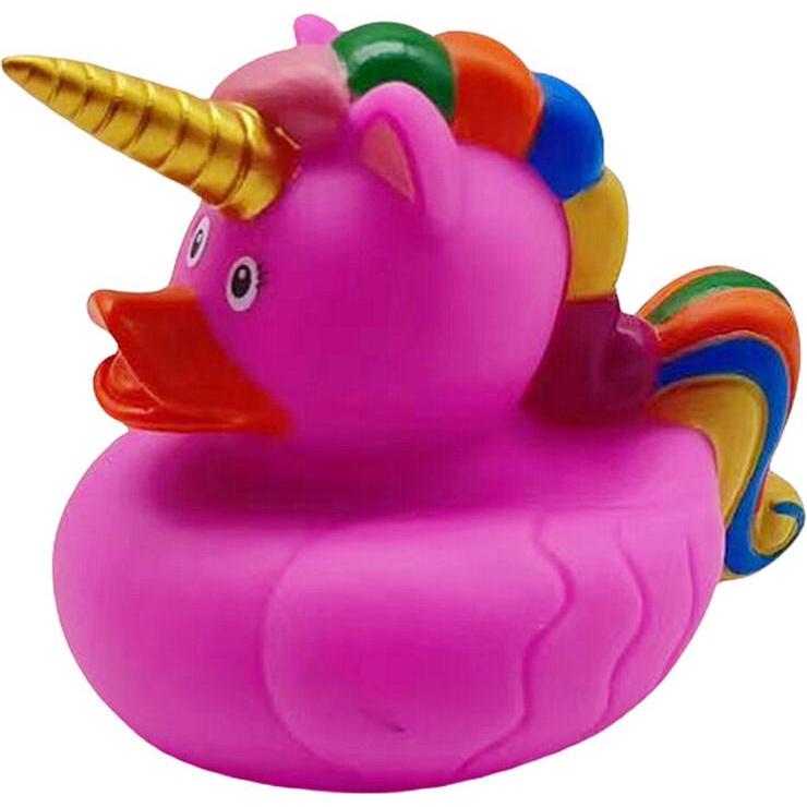 Lean Toys Kaczuszka Jednorożec Zabawka Do Kąpieli Tęczowa Grzywa Ogon Różowa
