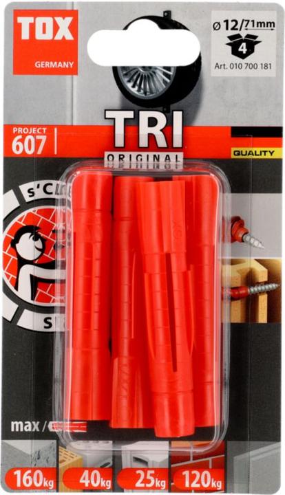 Produktbild Tox Allzweckdübel Tri 12x71 mm, Blister 4 Stück (4 Stk.)