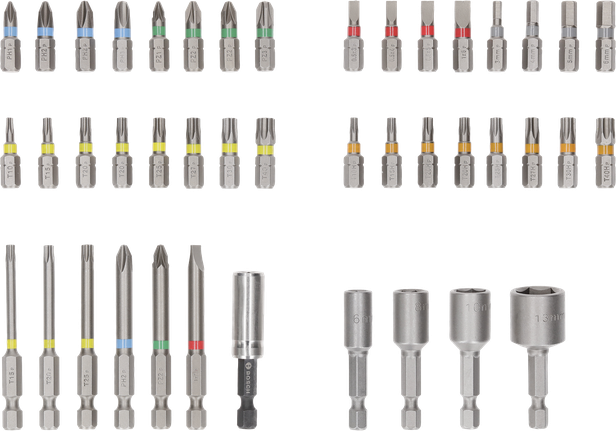 Produktbild Bosch Professional Bit Set Extra Hard (PH1 / PH2 / PH3 / PZ1 / PZ2 / PZ3 / HEX3 / HEX4 / HEX5 / HEX6 / T10 / T15 / T20 / T25 / T27 / T30 / T40 / SL3 / SL4 / SL5 / SL6 / TH10 / TH15 / TH20 / TH25 / TH27 / TH30 / TH40)