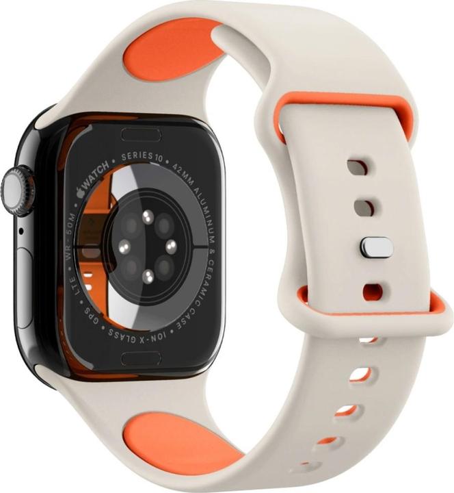 Produktbild Spigen - Nano Pop - Apple Watch 1/2/3/4/5/6/7/8/9/10/SE/SE 2 (38/40/41/42mm) - Orange Beige (40 mm, Kunststoff, Silikon)