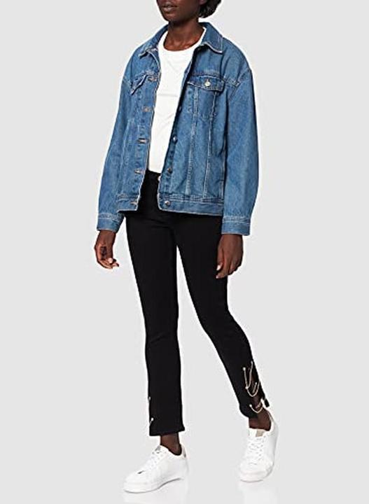 Actual product image 7 For All Mankind Dames The Skinny Crop Slim Illusion Fame with Chains On Hem Jeans (W29/L30)