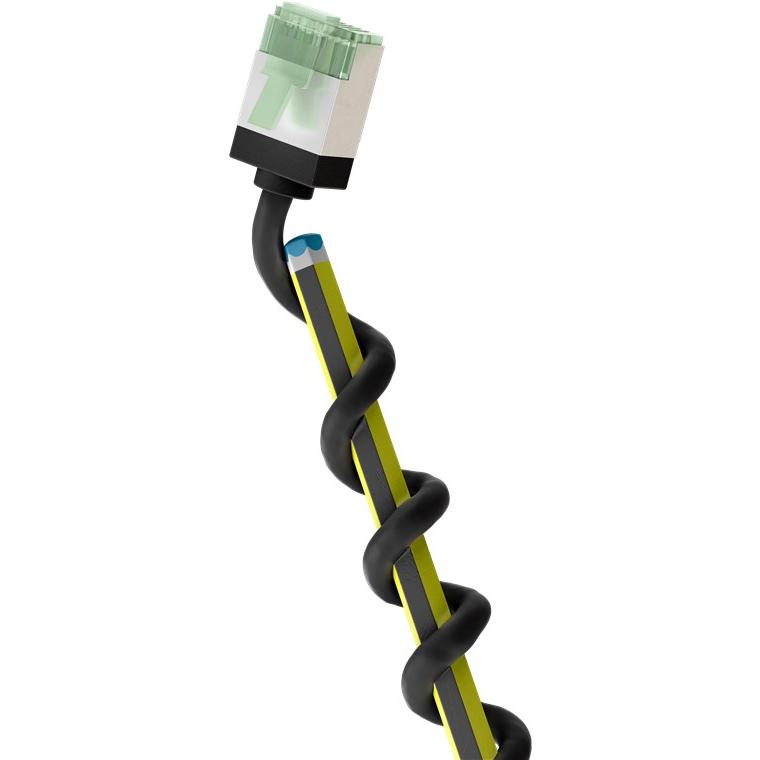 Goobay Ultraflexibles CAT 8.1 Patchkabel, slim, U/FTP, schwarz (U/FTP, CAT8.1, 0.25 m), Netzwerkkabel