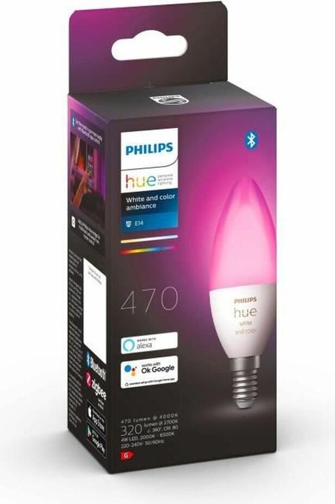 Immagine prodotto Philips Hue Tonalità Bianco & Colore BT (E14, 5.30 W, 470 lm, 1 x, G)