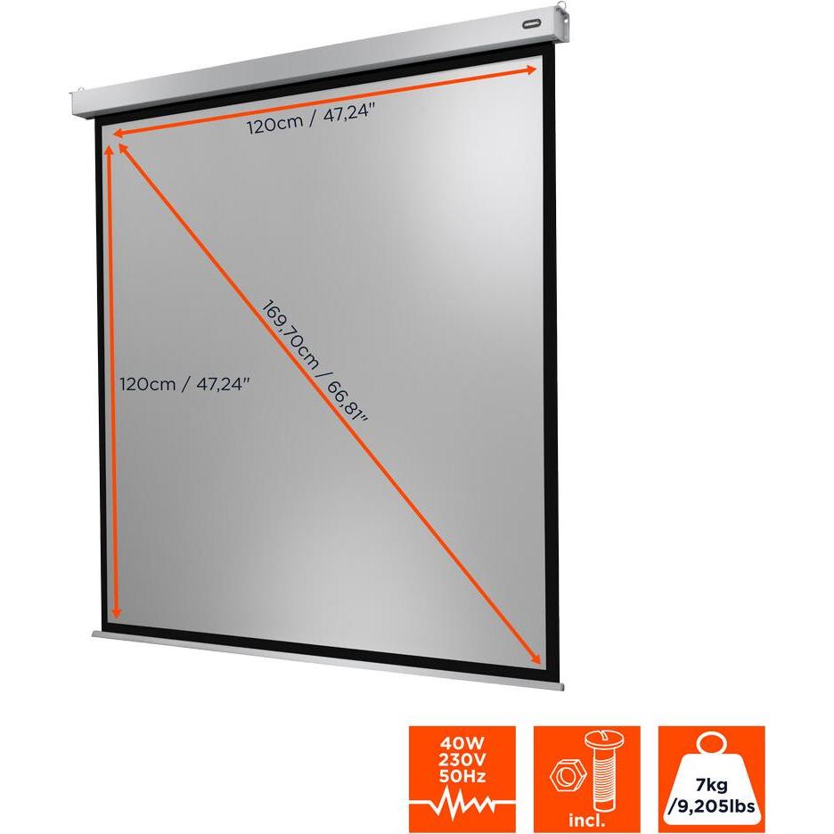 Thumbnail - Celexon Motor Professional Plus, Gain 1.2, 1:1, 120x120cm (1:1), Leinwand, Weiss