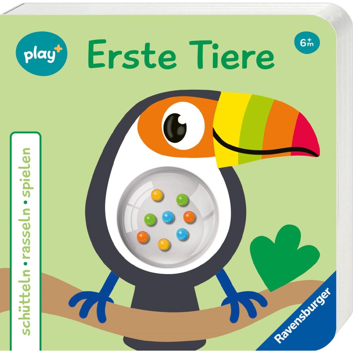 Ravensburger, Babybücher, play+ schütteln, rasseln, spielen: Erste Tiere (Deutsch)