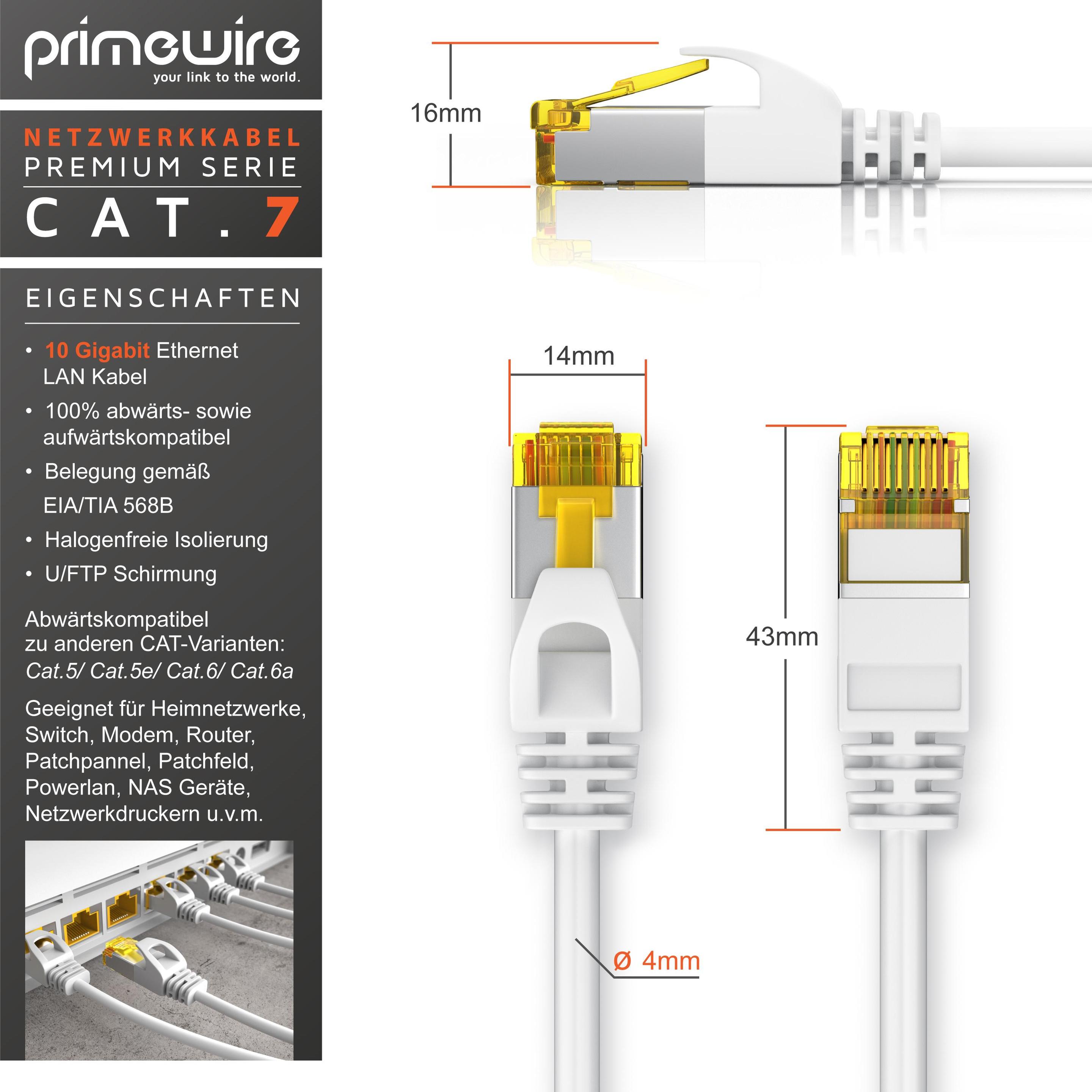 Thumbnail - Primewire Netzwerkkabel CAT.7, RJ-45, Ethernet, Slim Patchkabel Cat 7, Gigabit Kabel, 10000 Mbit LAN Kabel (U/FTP, CAT7,...