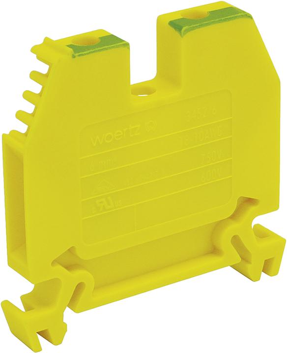 Actual product image Woertz Terminal block 6mm2 yellow/green