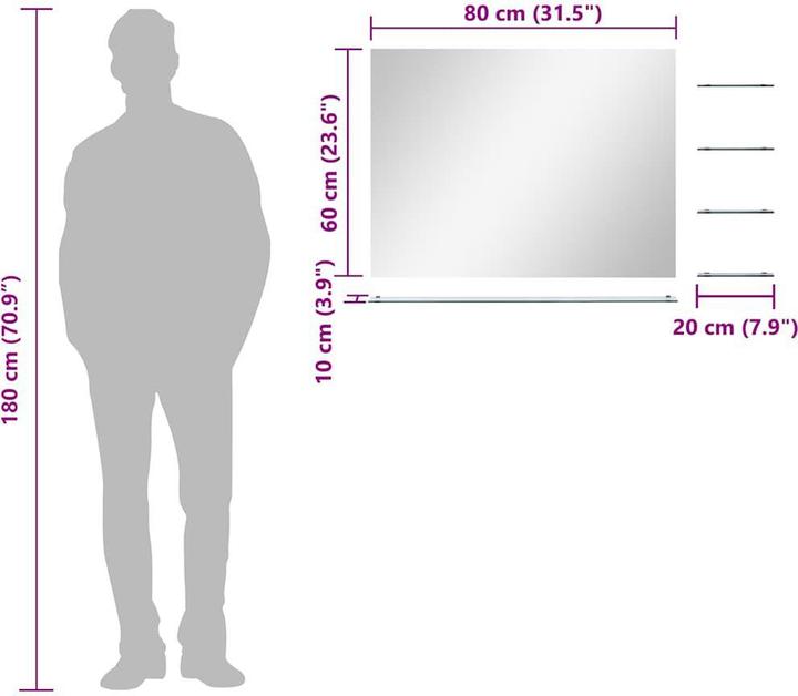 Image du produit vidaXL Wandspiegel (80 x 60 cm)