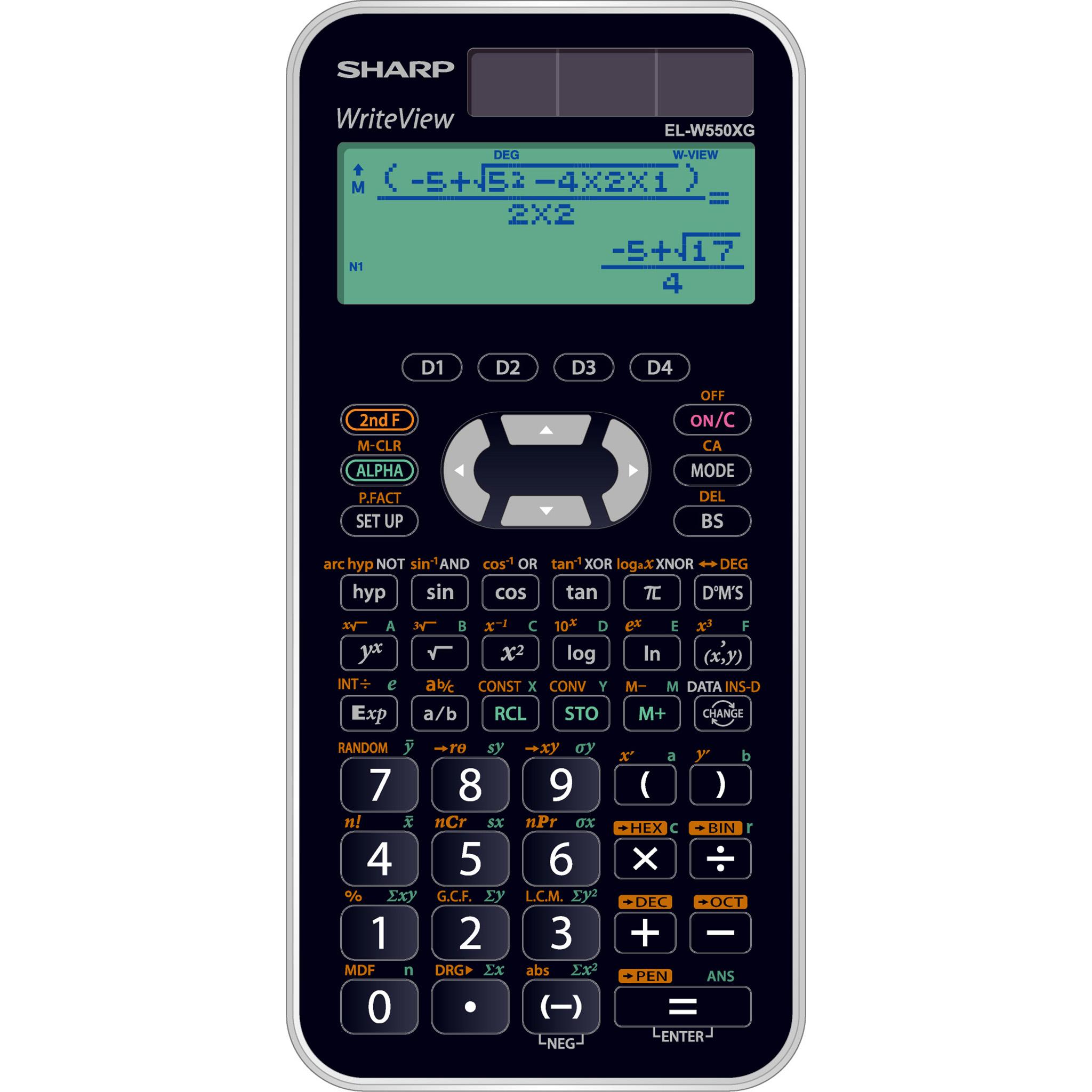 Sharp, Calcolatrice, Calcolatrice scolastica ELW550XG (Celle solari)