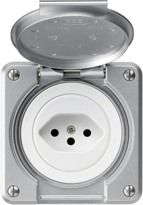 Actual product image Hager robusto NUP socket outlet T13 with plug-in terminal C Aluminium